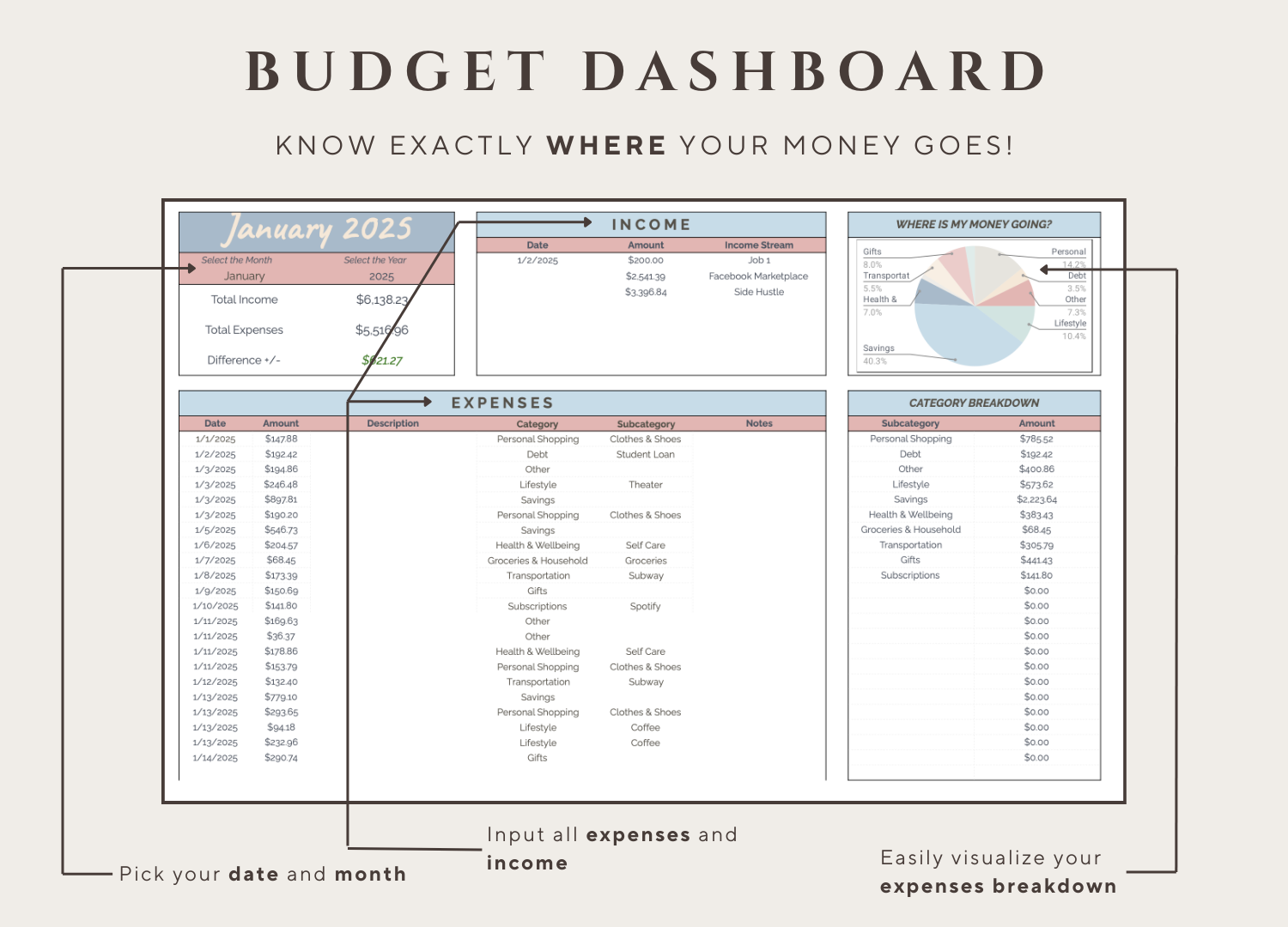 Monthly Budgeting Planner