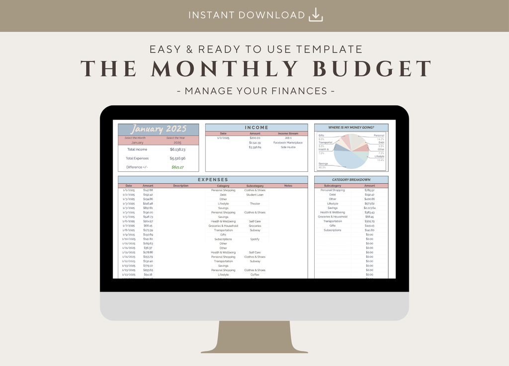Monthly Budgeting Planner